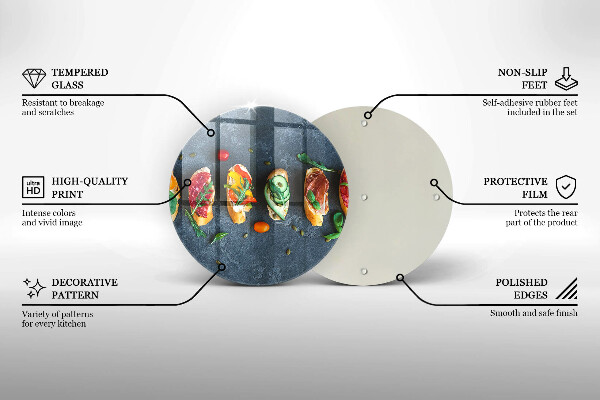 De vidrio templado Sándwiches coloridos