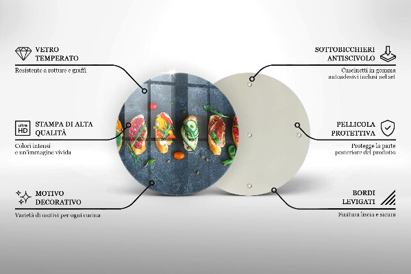 De vidrio templado Sándwiches coloridos