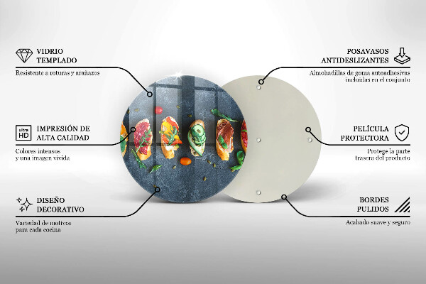 De vidrio templado Sándwiches coloridos