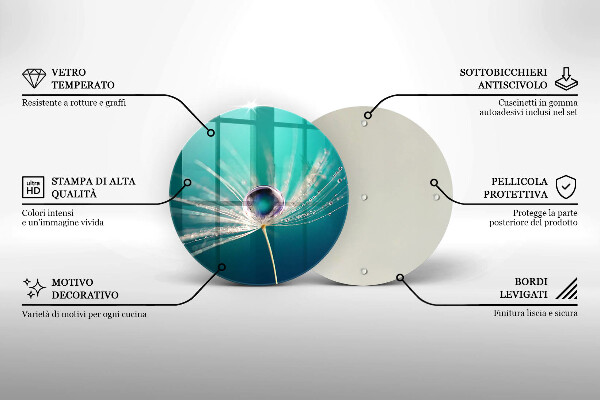 De vidrio templado Rocío sobre un diente de león