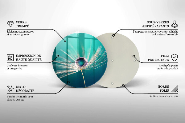 De vidrio templado Rocío sobre un diente de león