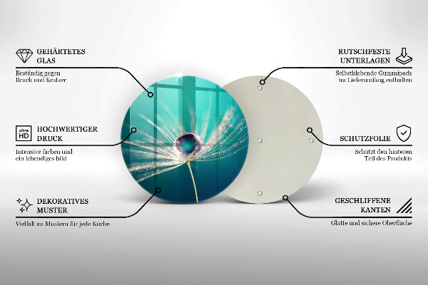 De vidrio templado Rocío sobre un diente de león