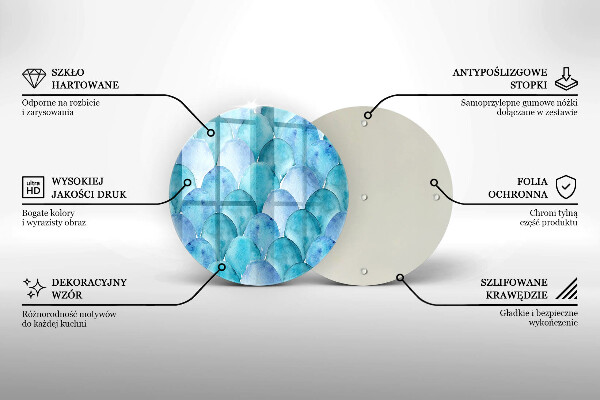 De vidrio templado Escamas de acuarela