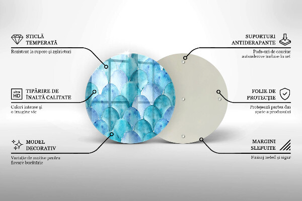 De vidrio templado Escamas de acuarela