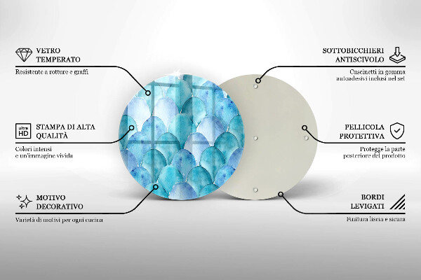 De vidrio templado Escamas de acuarela