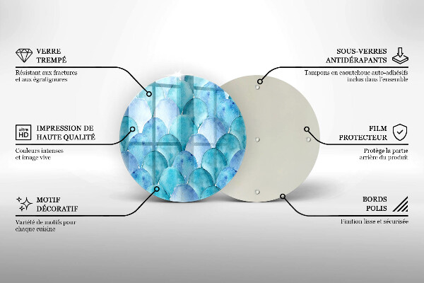 De vidrio templado Escamas de acuarela