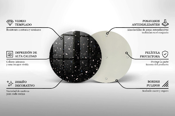 De vidrio templado Gres oscuro