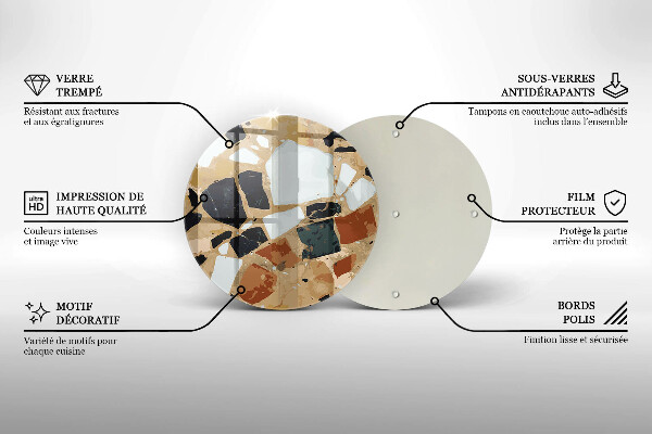 De vidrio templado Plato de piedras decorativas