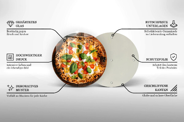 De vidrio templado Pizza italiana