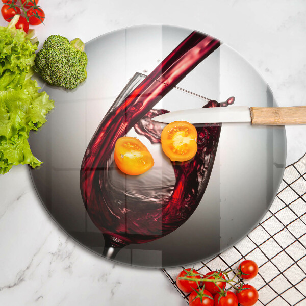 De vidrio templado Copa y vino tinto