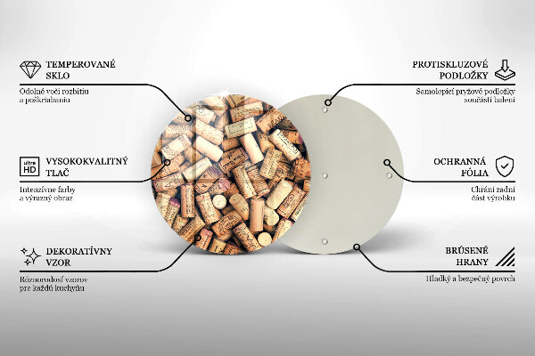 De vidrio templado Patrón sin fisuras de corchos de vino