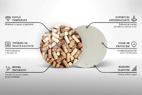 De vidrio templado Patrón sin fisuras de corchos de vino