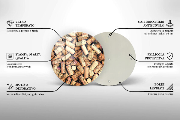 De vidrio templado Patrón sin fisuras de corchos de vino