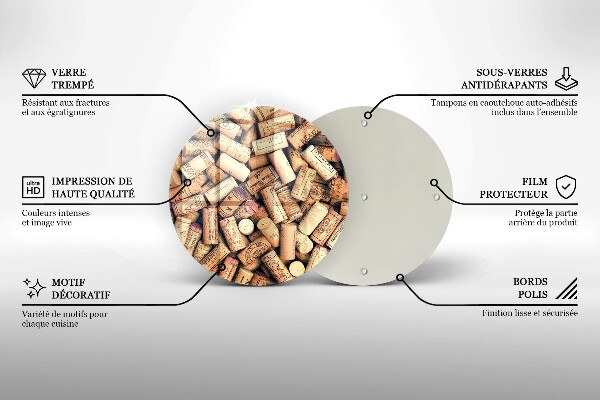 De vidrio templado Patrón sin fisuras de corchos de vino