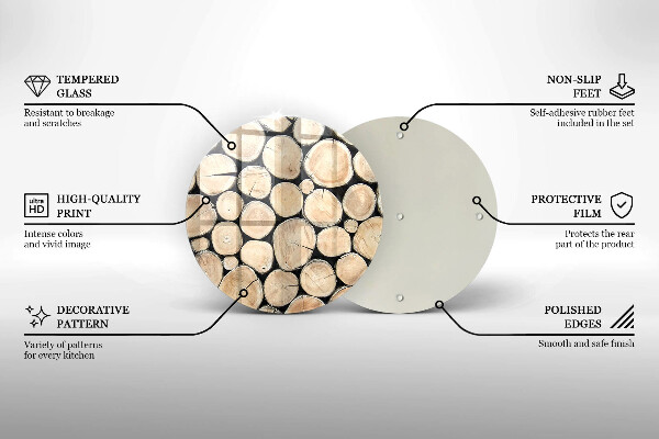De vidrio templado Troncos de madera