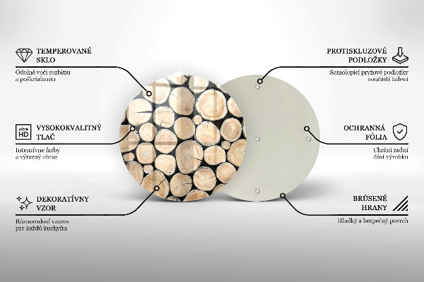 De vidrio templado Troncos de madera