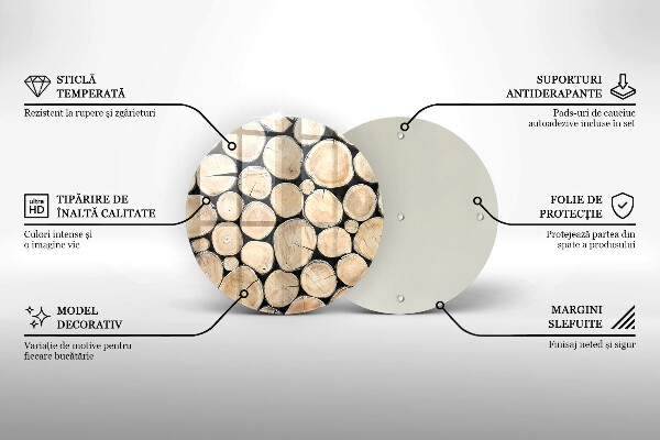 De vidrio templado Troncos de madera