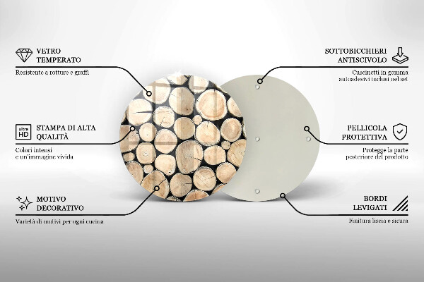 De vidrio templado Troncos de madera
