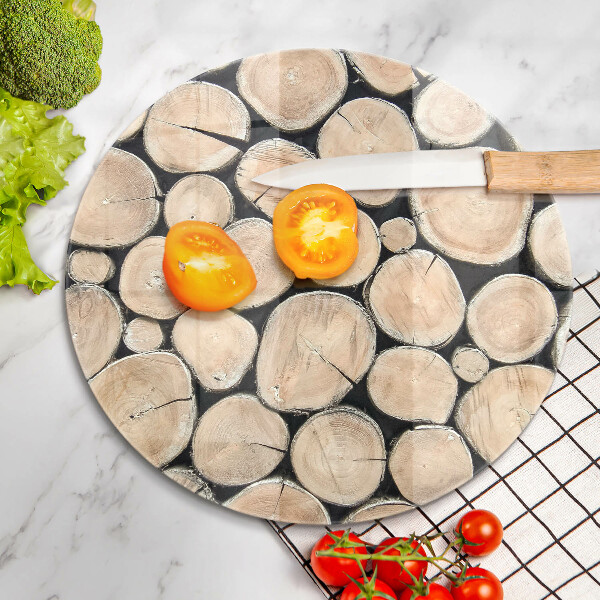 De vidrio templado Troncos de madera