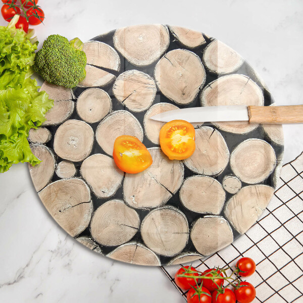 De vidrio templado Troncos de madera