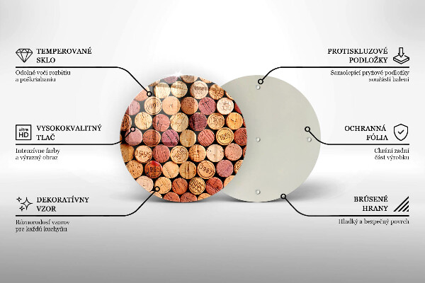 De vidrio templado Patrón de corchos de vino