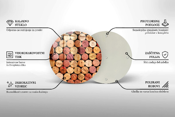 De vidrio templado Patrón de corchos de vino