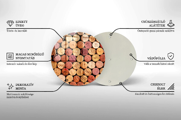 De vidrio templado Patrón de corchos de vino