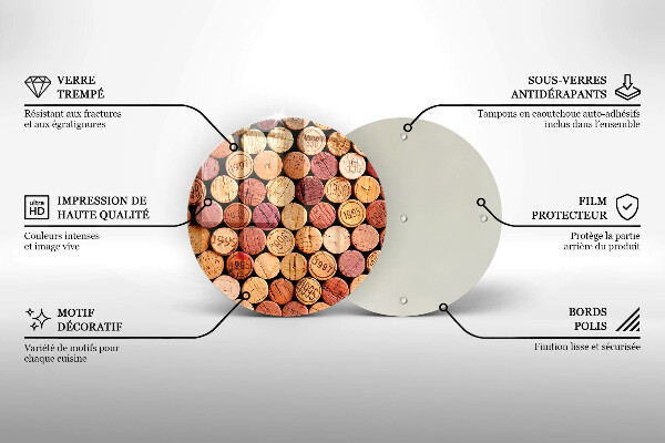 De vidrio templado Patrón de corchos de vino