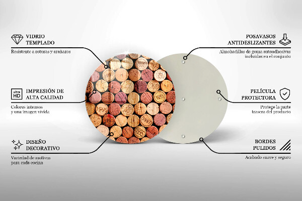 De vidrio templado Patrón de corchos de vino
