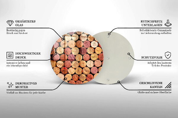 De vidrio templado Patrón de corchos de vino