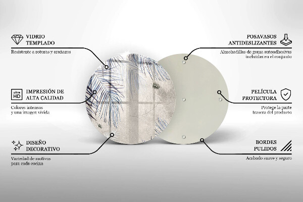 De vidrio templado Hojas sutiles
