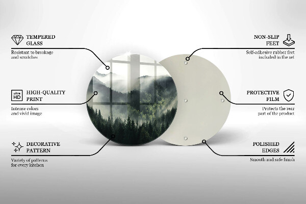 De vidrio templado Paisaje de bosque y niebla