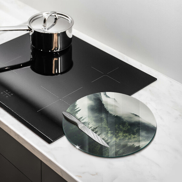 De vidrio templado Paisaje de bosque y niebla