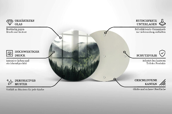 De vidrio templado Paisaje de bosque y niebla