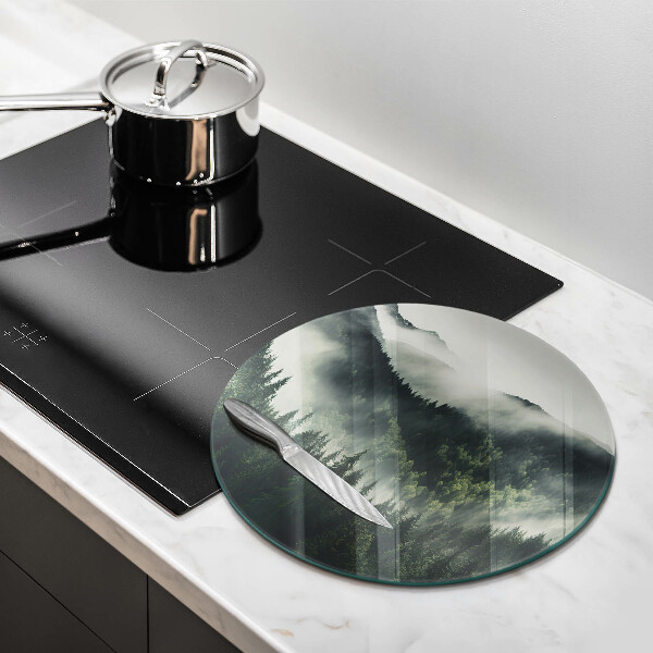 De vidrio templado Paisaje de bosque y niebla