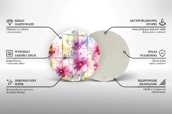 De vidrio templado Flores pintadas