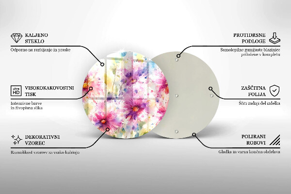 De vidrio templado Flores pintadas