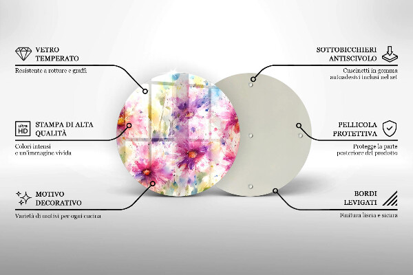 De vidrio templado Flores pintadas