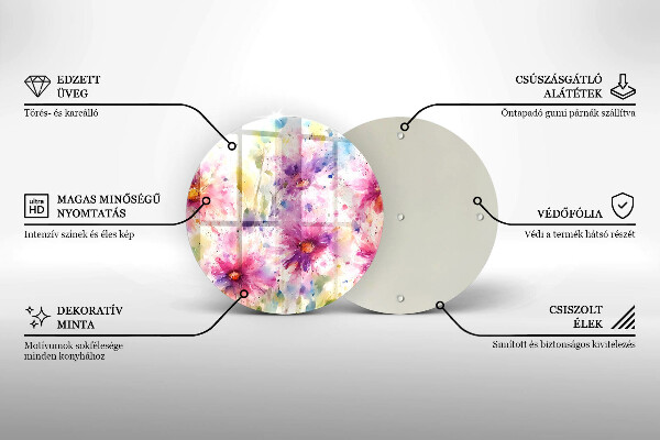 De vidrio templado Flores pintadas