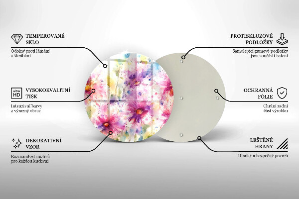 De vidrio templado Flores pintadas