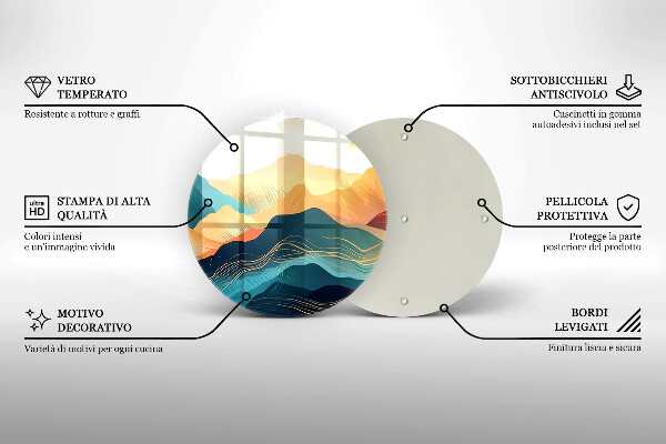 De vidrio templado Paisaje de montaña abstracto
