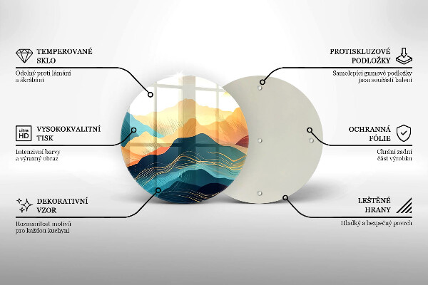 De vidrio templado Paisaje de montaña abstracto