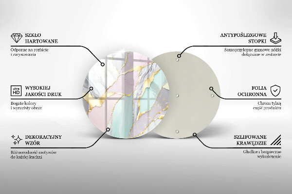 De vidrio templado Mármol pastel