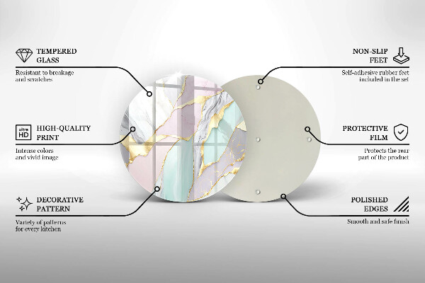 De vidrio templado Mármol pastel