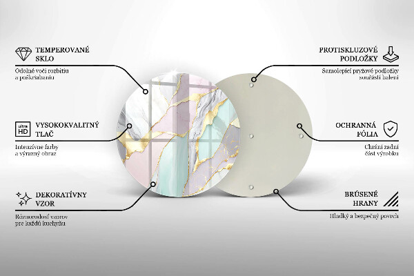 De vidrio templado Mármol pastel