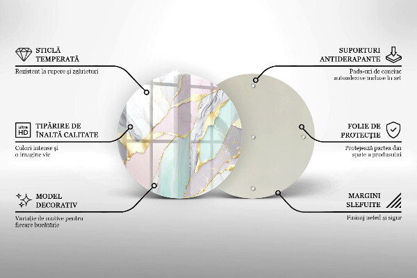 De vidrio templado Mármol pastel