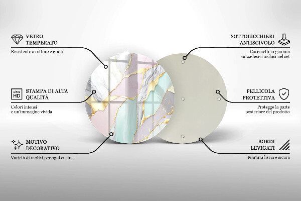 De vidrio templado Mármol pastel
