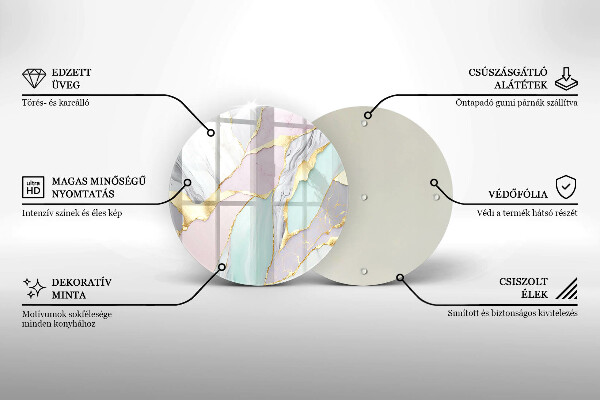 De vidrio templado Mármol pastel