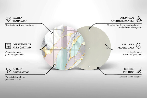 De vidrio templado Mármol pastel
