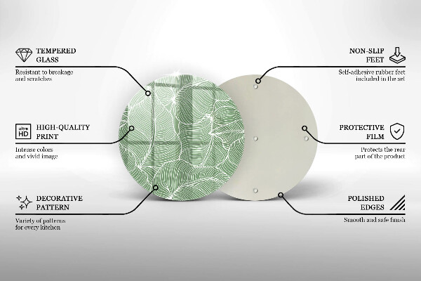 De vidrio templado Hojas lineales